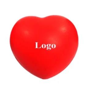 Logo Printed Promotional Anti-stress Heart Shape Pu Stress for Kid's Toy Household Mix