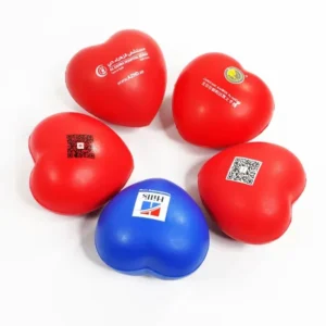 Pu Foam Anti Stress Ball Customized Logo Heart Shape Toys