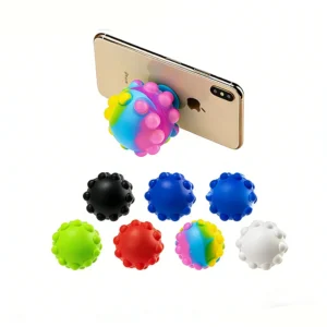 Food Grade Silicone Stress Relief Squeeze Toy Ball with Phone Holder Accept Logo