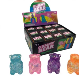Selling Cute Plush Gummy Bear Squishies Glitter Soft Squishy Texture Slow Rebound for Fidget Play