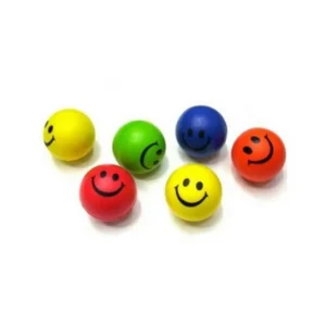 Pu Material Stress Ball Promotional Toy Novelty Smile Face Print Squeeze 0-24 Months Unisex