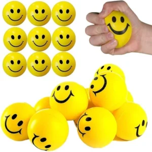 6.3cm Smile Face Foam Ball Squeeze Stress Outdoor Sports Relief Toy Hand Wrist Exercise Pu Balls for Children