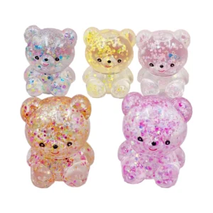 Creative Product Cute Bear Maltose Pinch Slow Rebound Gold Powder Sequins Decompression Squishy Stress Toy
