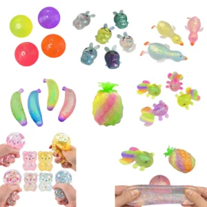 Novelty Colorful Malt Syrup Sugar Crystal Soft Sensory Decompression Squashing Fidget Toy Stress Release Maltose Squeeze Ball