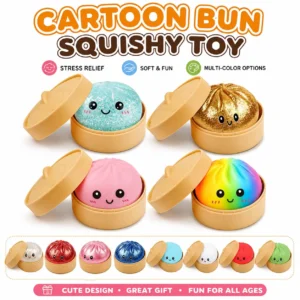 Realistic Steamed Bun Squishy Toy Slow Rebound Baozi Squeeze Stress Relief Sensory Fidget for Kids Adults Gift