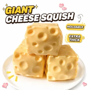 Jumbo Realistic Cheese Block Squeeze Toy Extra Large Soft Moldable Squishy Stress Relief Ball Giant Fidget for Kids Adults