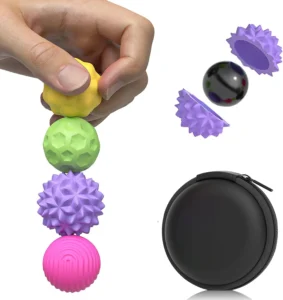 Labsfidget Silicone Magnetic Balls Fidget Toys Adults Teens 4pcs Stress Relief Sensory Toy Autism Adhd Anxiety Fun Textures