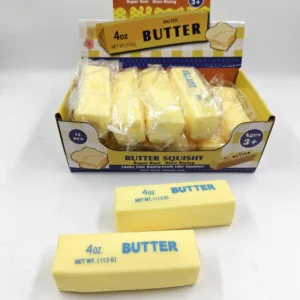 Yellow Mini Butter Block Pu Slow Rising Squishy Pressure Relief Stress Squeeze Toy Realistic Food Fidget Decor Prop