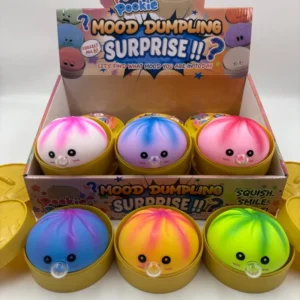 Collectible Mood Dumpling Fidget Toy Blowing Bubble Squishy Ball with Expressions Anxiety Relief Stress for All Ages