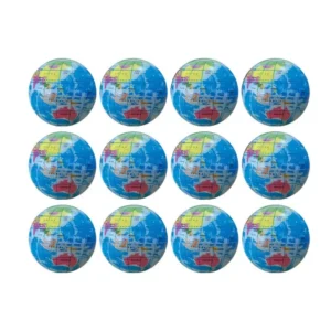 Full Printing Earth Smile Face Emotion Pattern Stress Ball Anti Toys Pu Foam Squeeze