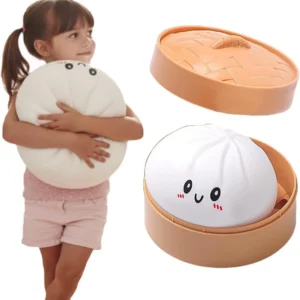 Oversized Mini Kawaii Rainbow Gradient Plastic Squeeze Bun Toy with Cute Face Opp Bag Packaging Anxiety Relief