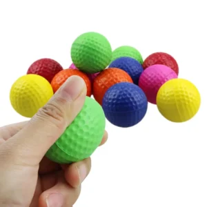 High Quality Logo Colorful Practice Pu Foam Mini Golf Ball Dent Resistant Dimpled Soft Training for Indoor Outdoor