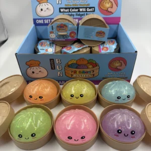 Sparkly Glow Mini Dumpling Toys Soft Squeeze Bun Stress Relief with Glitter and Effect for Anxiety Unisex