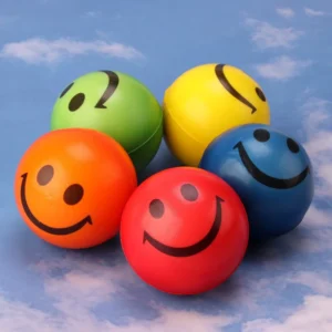 Round Stress Ball with One Pu Foam Smile Face Toys