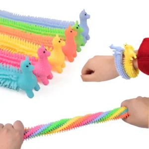 Multicolor Children Adults Strings Sensory Stress Relief Toys Alpaca Stretchy Wrist Band Fidget