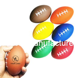 Colorful Striped Silk Screen Printed Easy Grip Soft Sports Stress Ball Mini Pu Foam Footballs for Tradeshow Giveaways