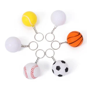 4cm Pu Foam Sports Ball Keychain