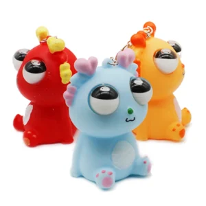 Colorful Dragon Squeeze Toy Keychains