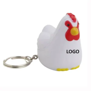 Chicken Shaped Stress Ball Keychain