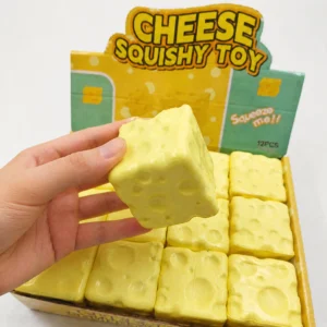 Yellow Cheese Cube Stress Relief Toy